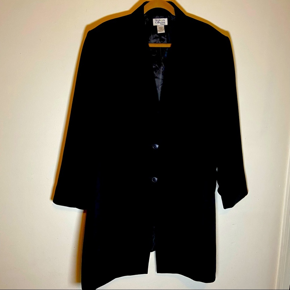 Black Printed Blazer With Inner Top With Palazzos Women Plus Size Set